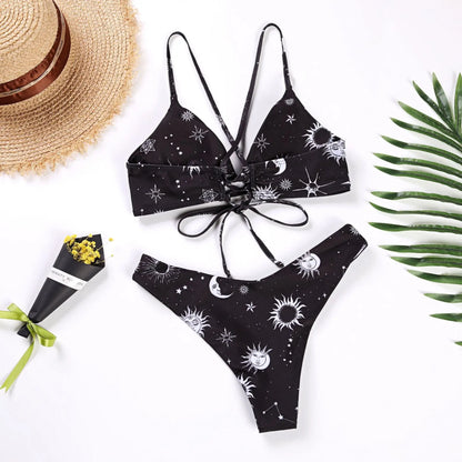 Sunflower Printed Bikini Set