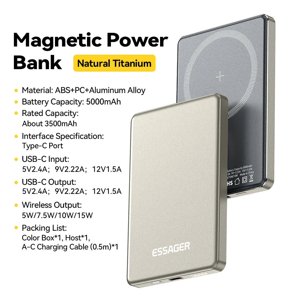 ⚡ 20W Magnetic Power Bank