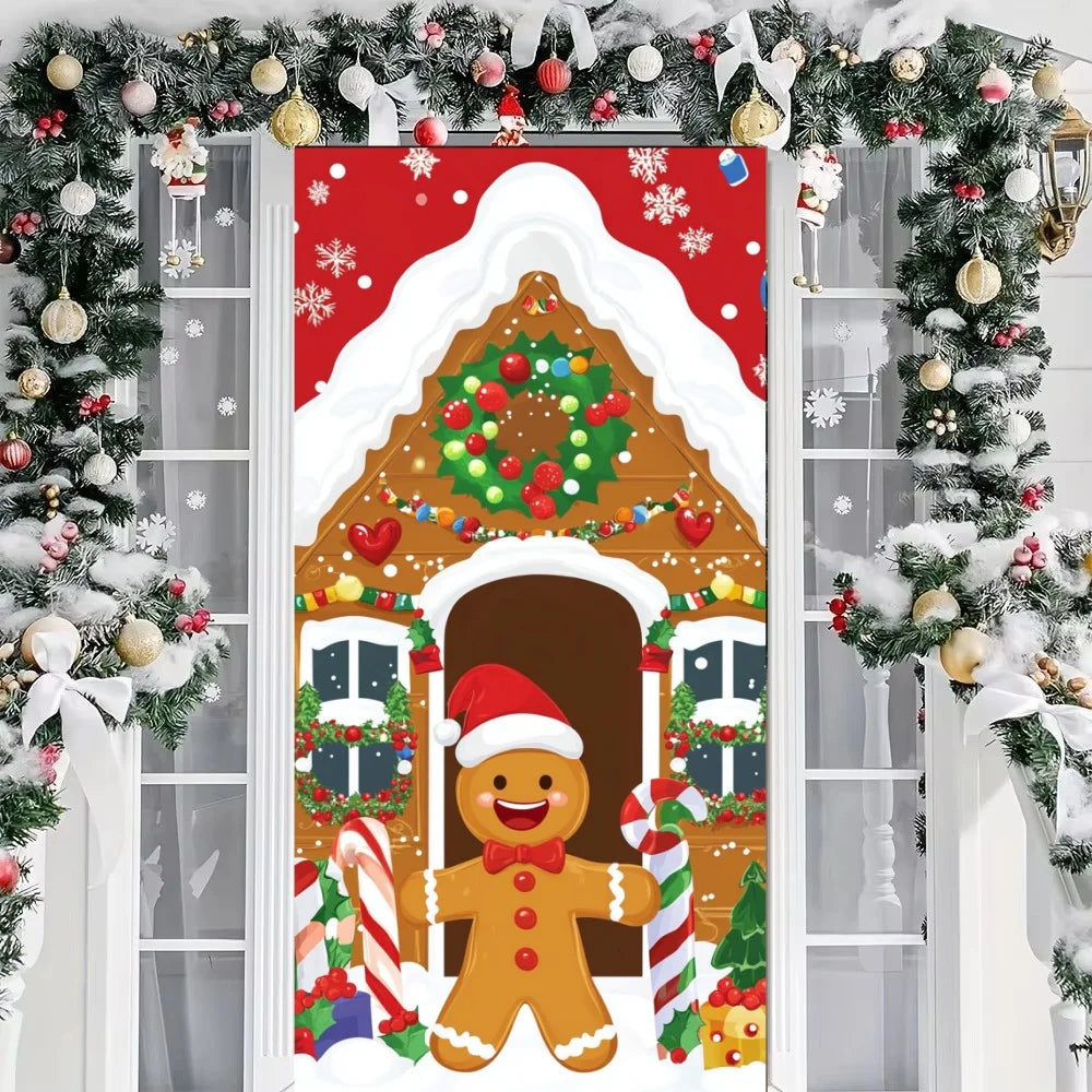 Gingerbread Christmas Door Cover