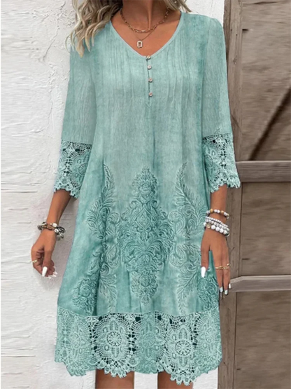 Elegant Lace V-Neck Dress