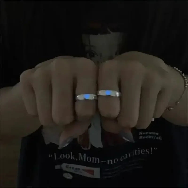 Luminous Couple Heart Ring