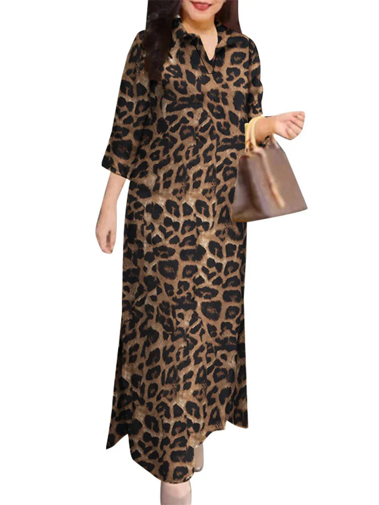Leopard Print Long Maxi Dress