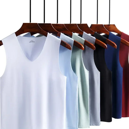 Men V-Neck Seamless Tank