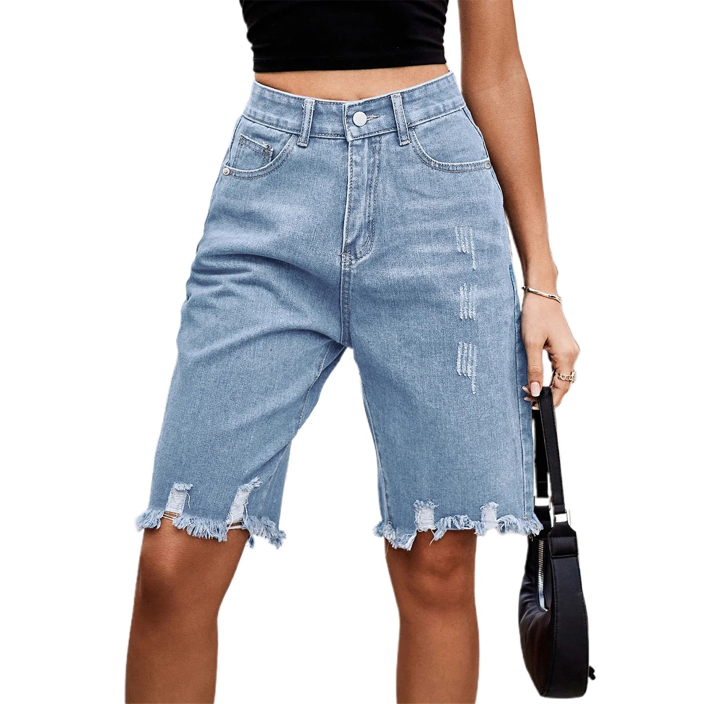 Women’s Ripped Denim Shorts