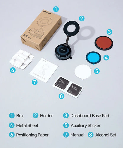 Magnetic Suction Cup Phone Mount with 360° Metal Arm