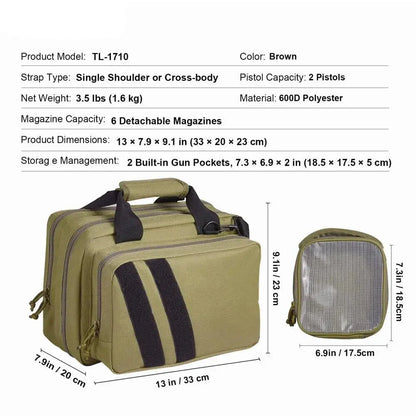 Tactical Range Bag with Pistol Storage