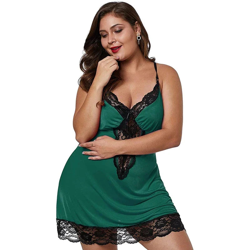Plus Size Spaghetti Strap Nightgown