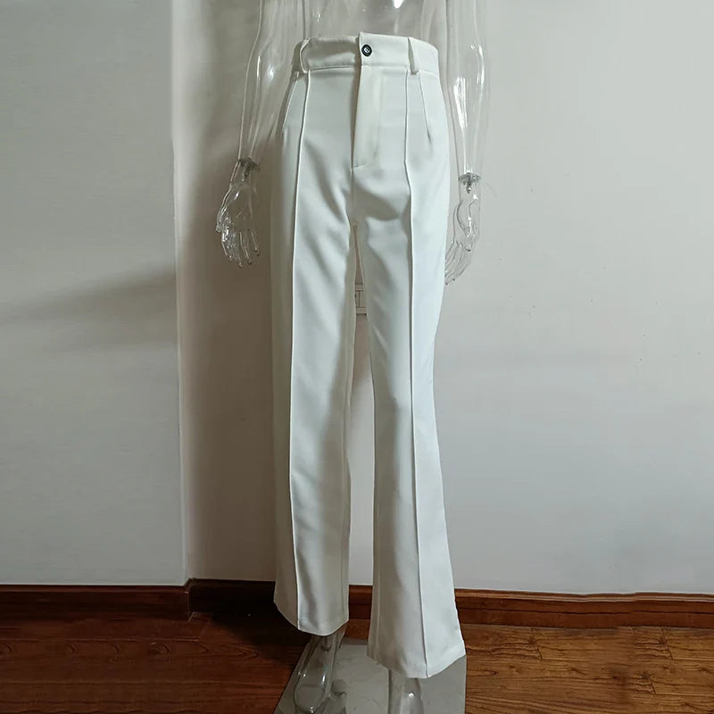 Ardm High Waisted Casual White Trousers Women Brown Stright Pants Office Lady Korean Style Women 2021 Pantalones De Mujer