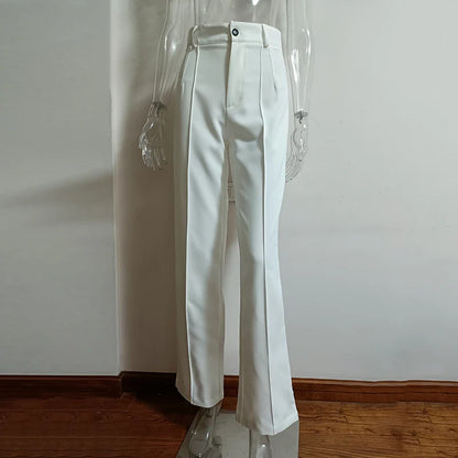 Ardm High Waisted Casual White Trousers Women Brown Stright Pants Office Lady Korean Style Women 2021 Pantalones De Mujer