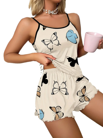 Butterfly Print Sleepwear Set