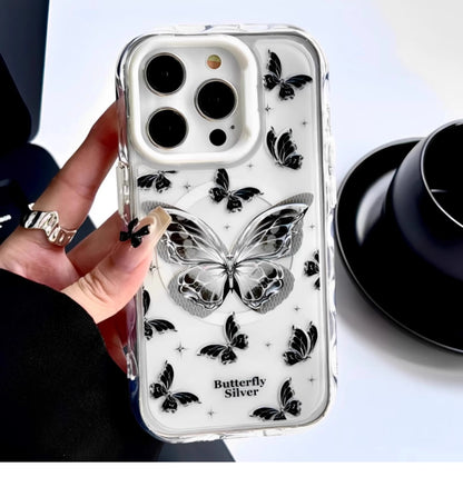 Cute Butterfly GripTok Phone Case with Mirror Stand