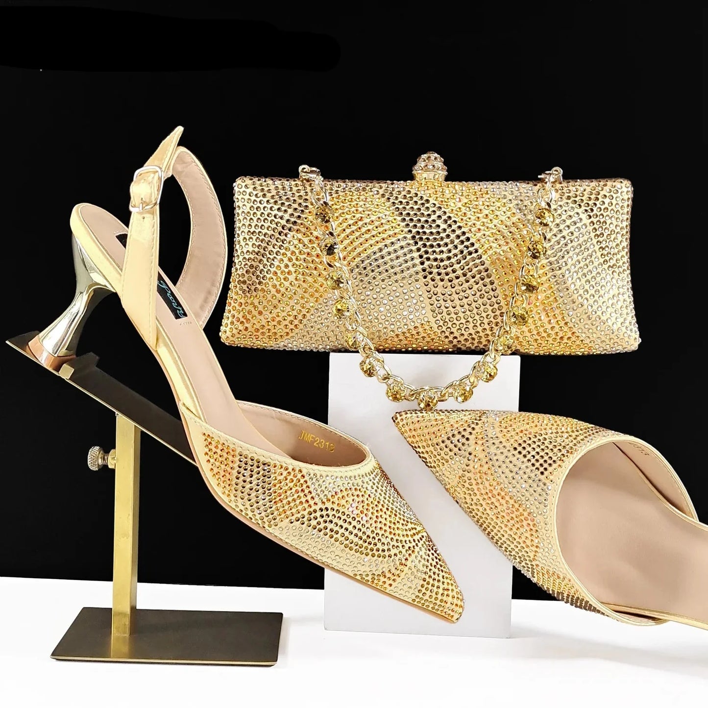 Festive Elegance: Dazzling Crystal Heels