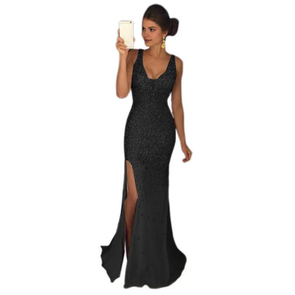 Sequin Mesh Evening Party Dress