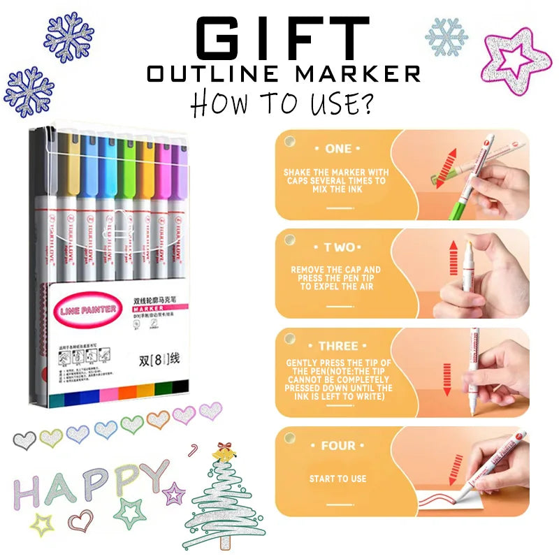 Double Tip Permanent Art Markers