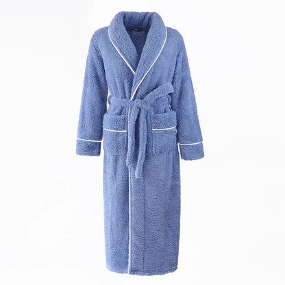 Autumn Winter Thick Cotton Flannel Bathrobe
