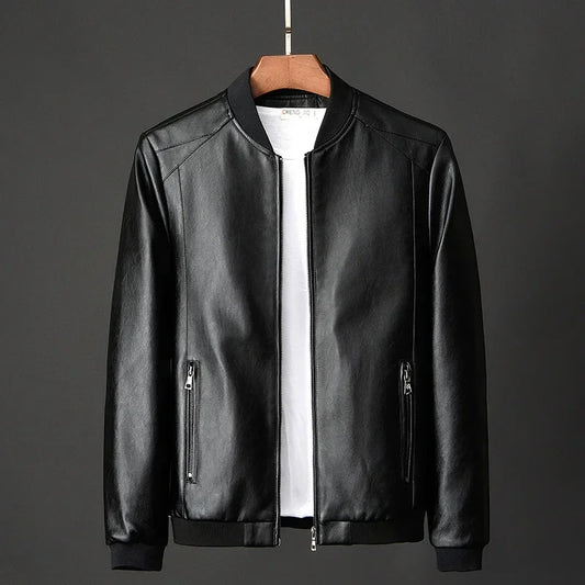 Men’s Black PU Leather Biker Jacket