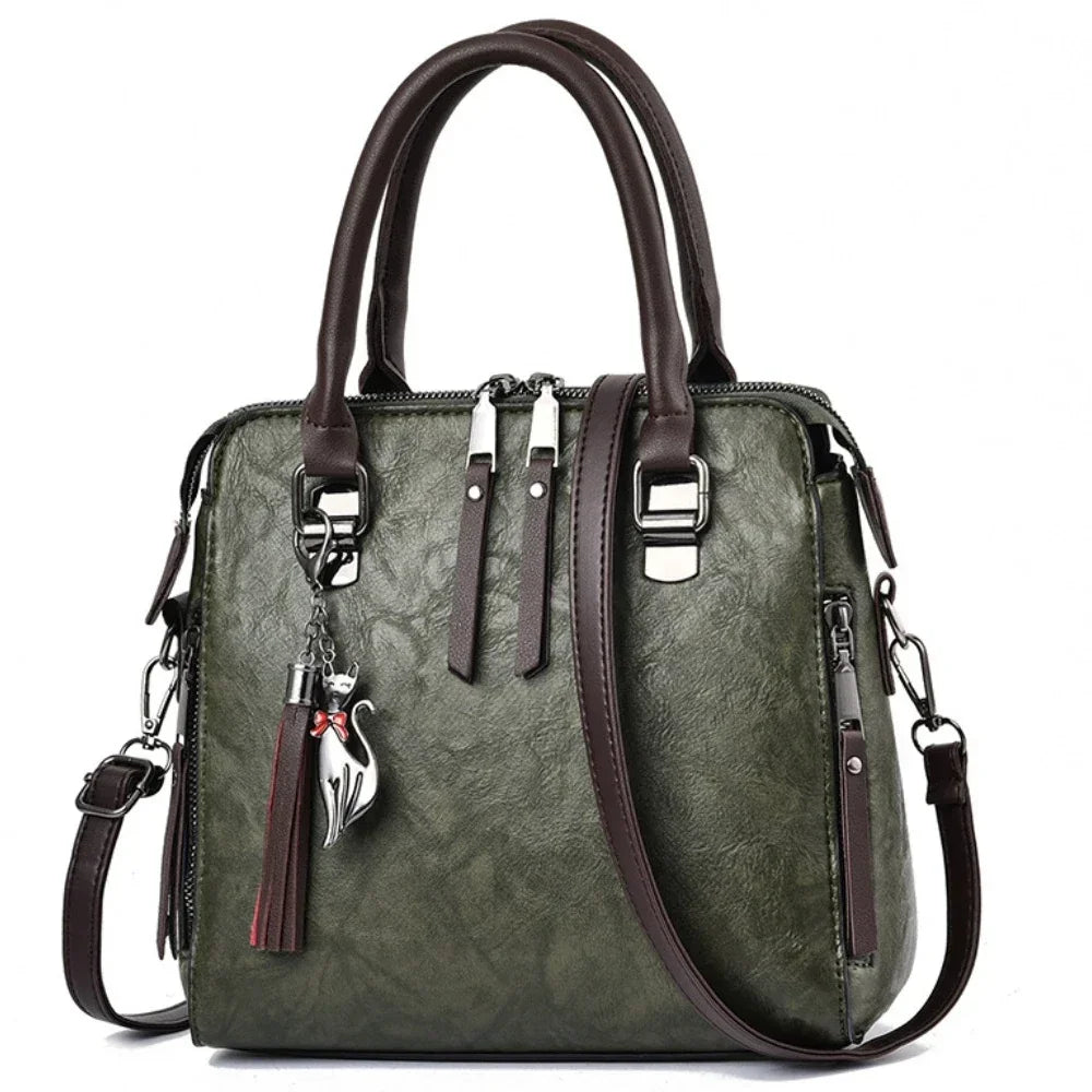 Leather Tote Shoulder Bag