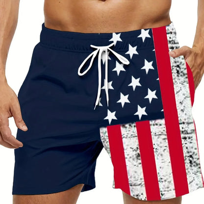 American Flag Beach Shorts