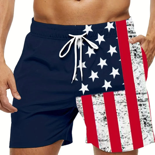 American Flag Beach Shorts