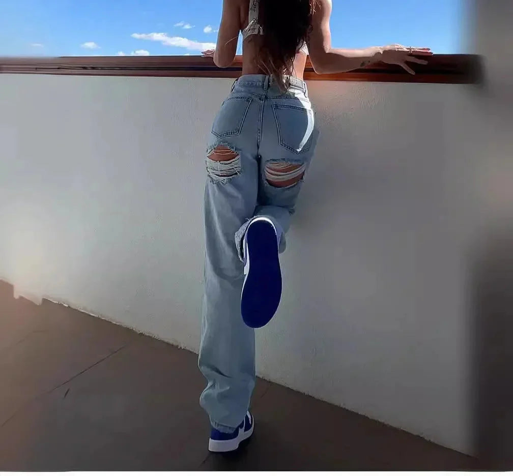 Slimming Ripped Fashion Jeans