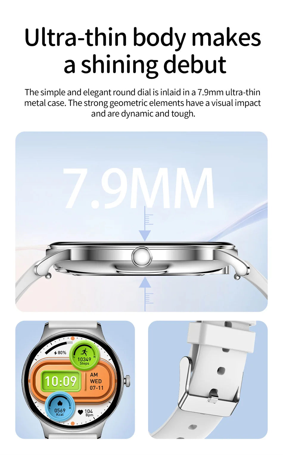 V89 AMOLED Smartwatch for Women – Slim, Stylish & Bluetooth Calling