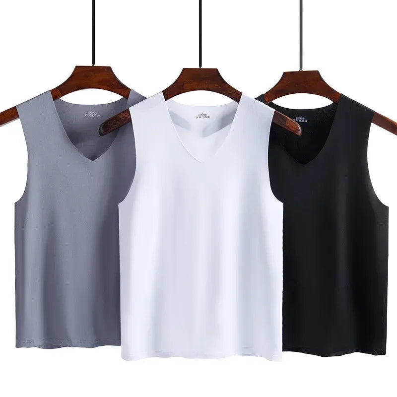 Men V-Neck Seamless Tank