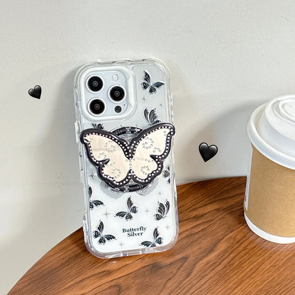 Cute Butterfly GripTok Phone Case with Mirror Stand