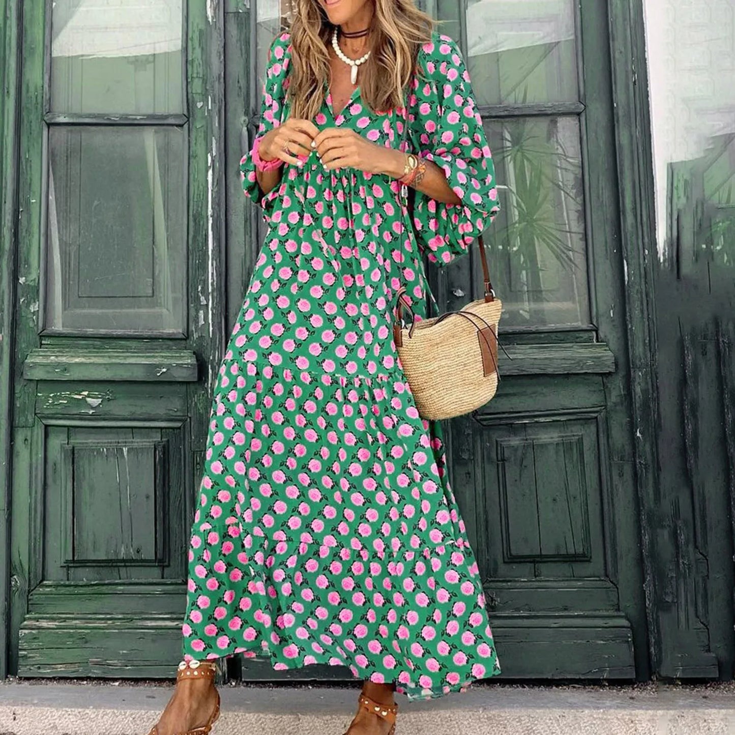 Boho Puff Sleeve Dress