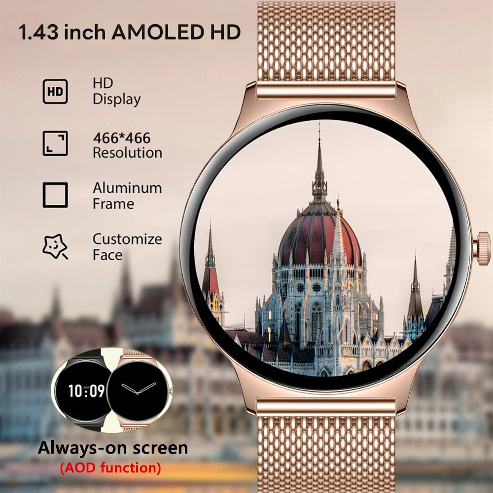 V89 AMOLED Smartwatch for Women – Slim, Stylish & Bluetooth Calling