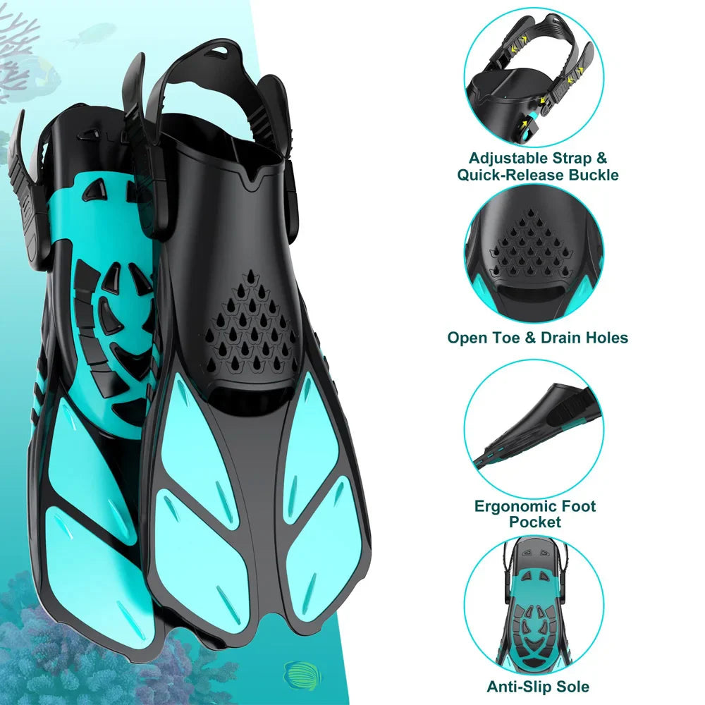 Adult Mask Fins Snorkel Set
