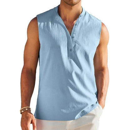 Men's Casual Henley Tank