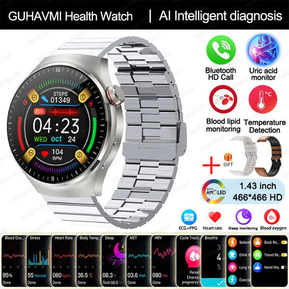 2025 GUHUAVMI Nursing Smartwatch with ECG & Uric Acid Monitor
