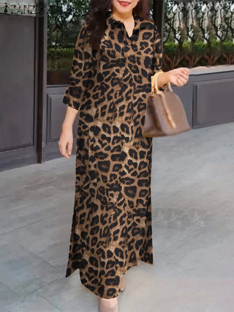 Leopard Print Long Maxi Dress