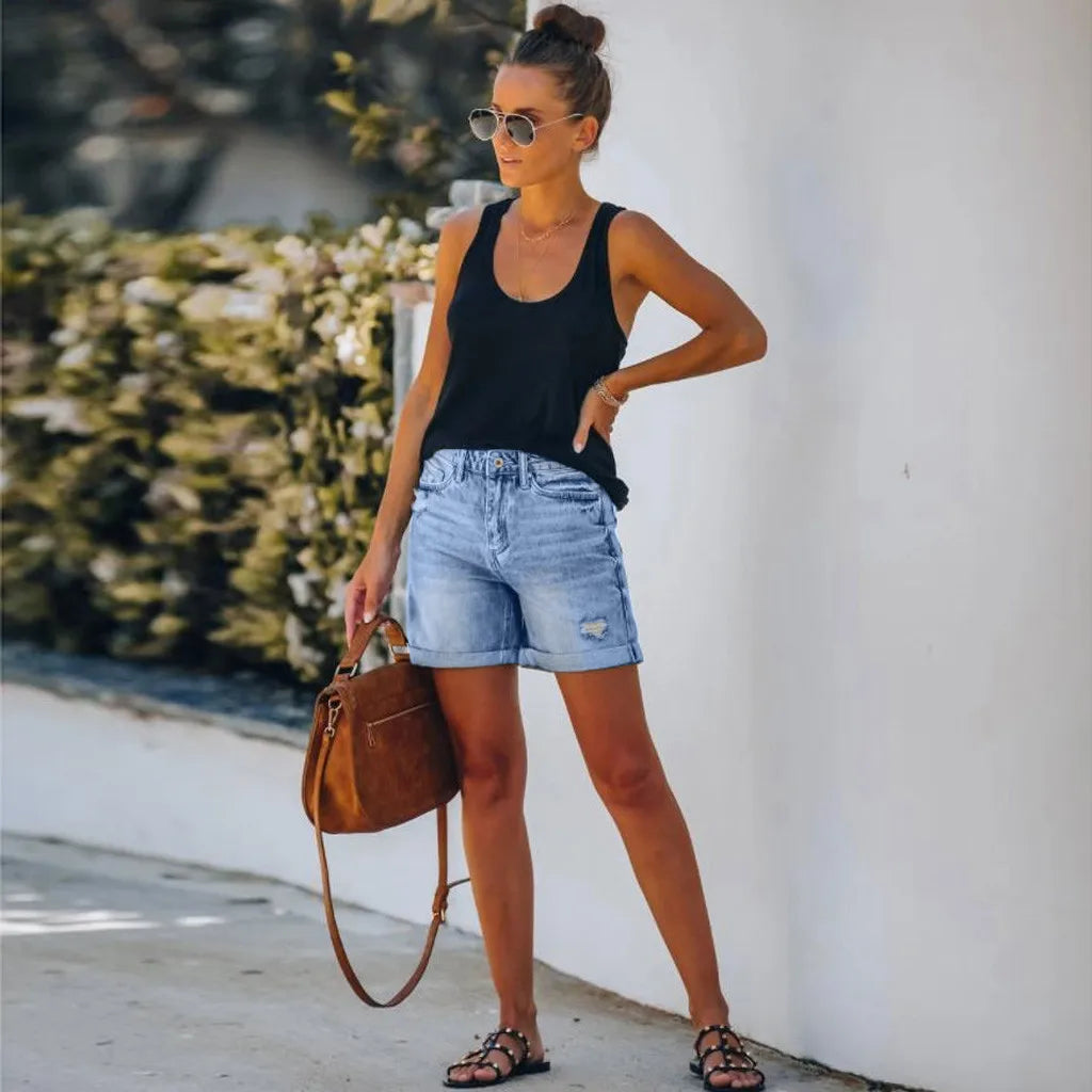 Pocket Denim Summer Shorts