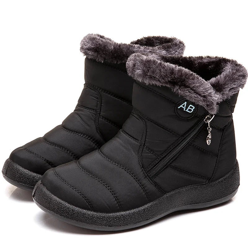 Fur Lined Waterproof Ankle Boots