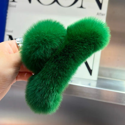 Elegant Winter Fuzzy Hair Claw