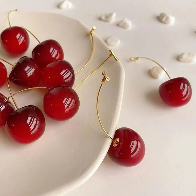 Lovely Red Cherry Earrings