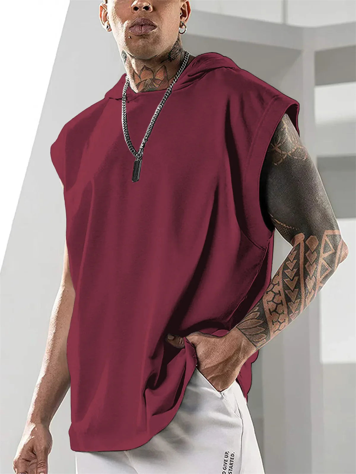 Men Lightweight Hooded Tank
