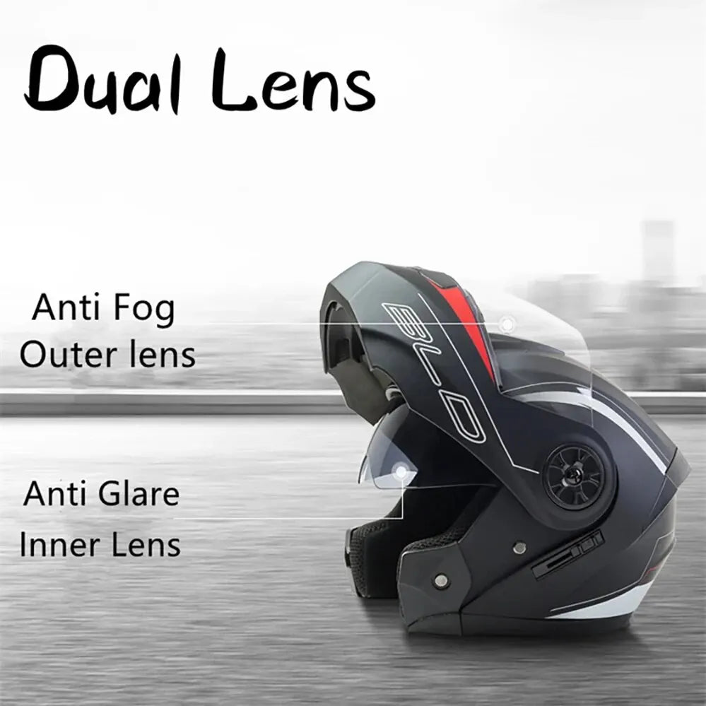 Dual Lens Flip Up Motorcycle Helmet