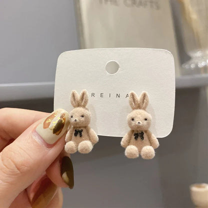 Plush Rabbit Stud Earrings