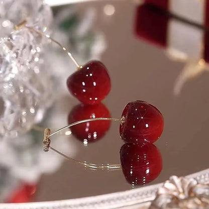 Lovely Red Cherry Earrings