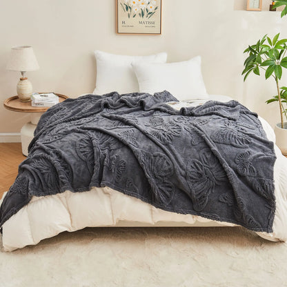Premium 3D Butterfly Tufted Throw Blanket