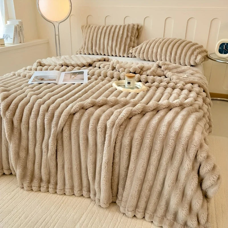 Luxurious Faux Rabbit Fur Blanket