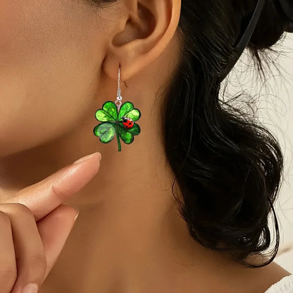 Ladybug Clover Party Earrings