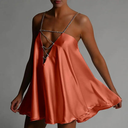 Mini Casual Chain Suspender Dress