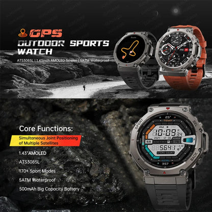 T-Rex 3 Military GPS Smartwatch – Rugged & Waterproof