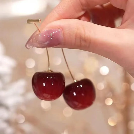 Lovely Red Cherry Earrings