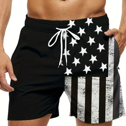 American Flag Beach Shorts