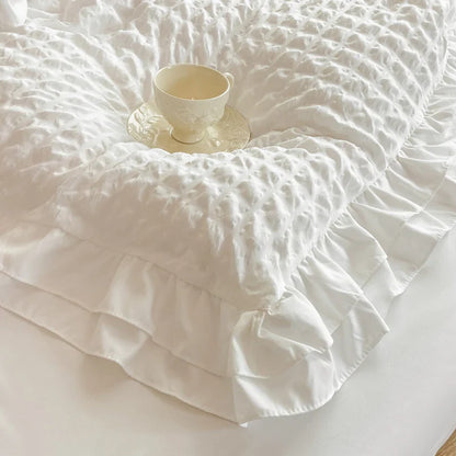 Korean Lace Seersucker Bedding Set