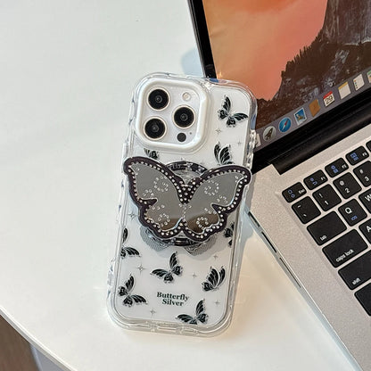 Cute Butterfly GripTok Phone Case with Mirror Stand